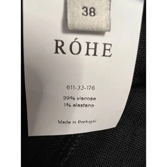 RÓHE Women's Black Short Sleeve Stretch Knit Jersey Maxi Dress Size 38 NWOT - Picture 10 of 11
